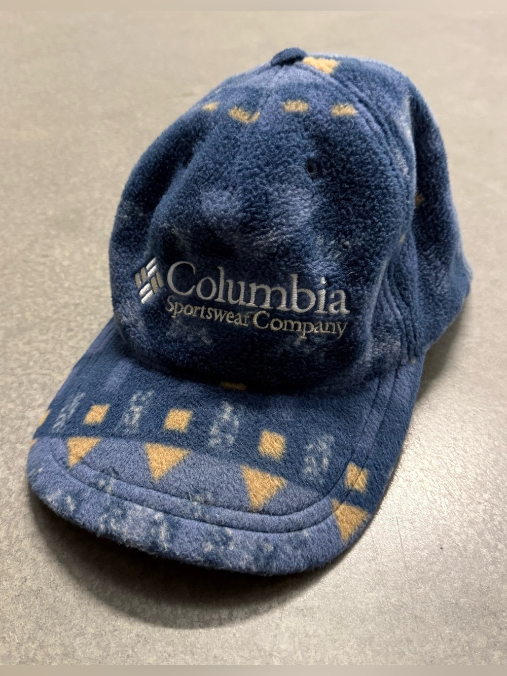 Columbia Hat Cap Fitted Mens Pattern Fleece Flexfit Outdoor Sportswear, L/XL